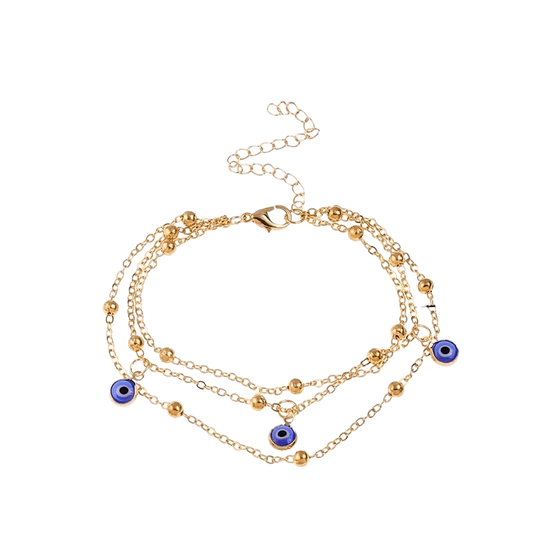 Bracelets chaînes cheville mauvais œil