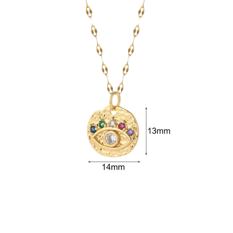 Collier mauvais œil cristaux