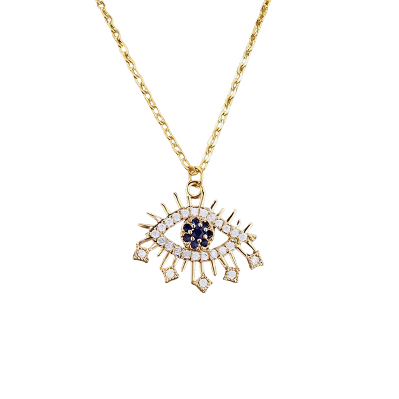 Collier mauvais oeil bleu | Sorcière Moderne