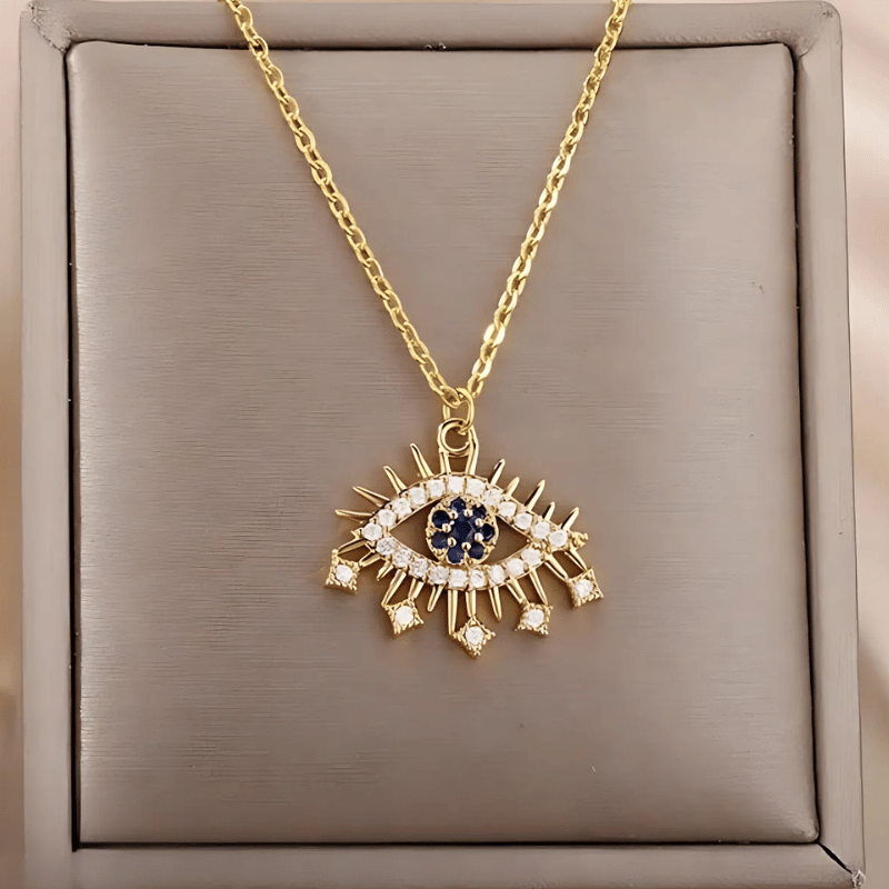 Collier mauvais oeil bleu boite | Sorcière Moderne