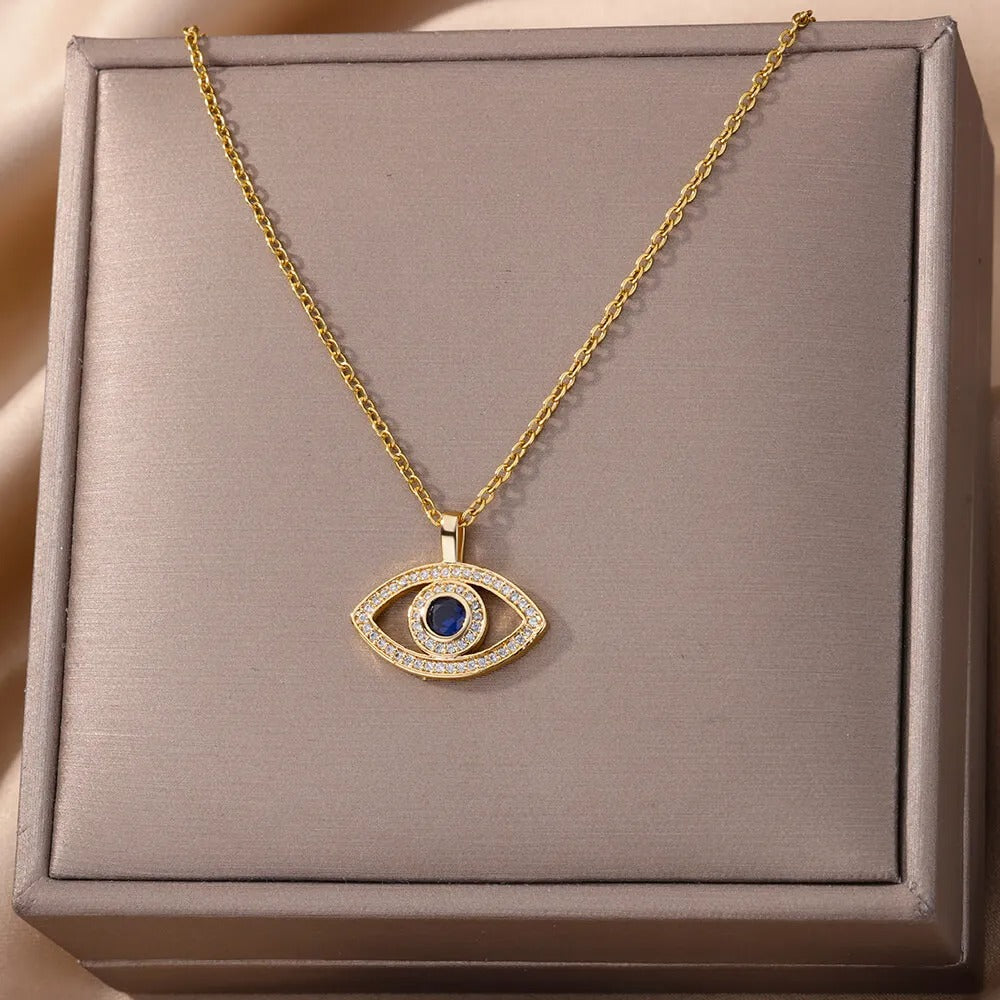 Collier mauvais oeil élégant boite | Sorcière Moderne