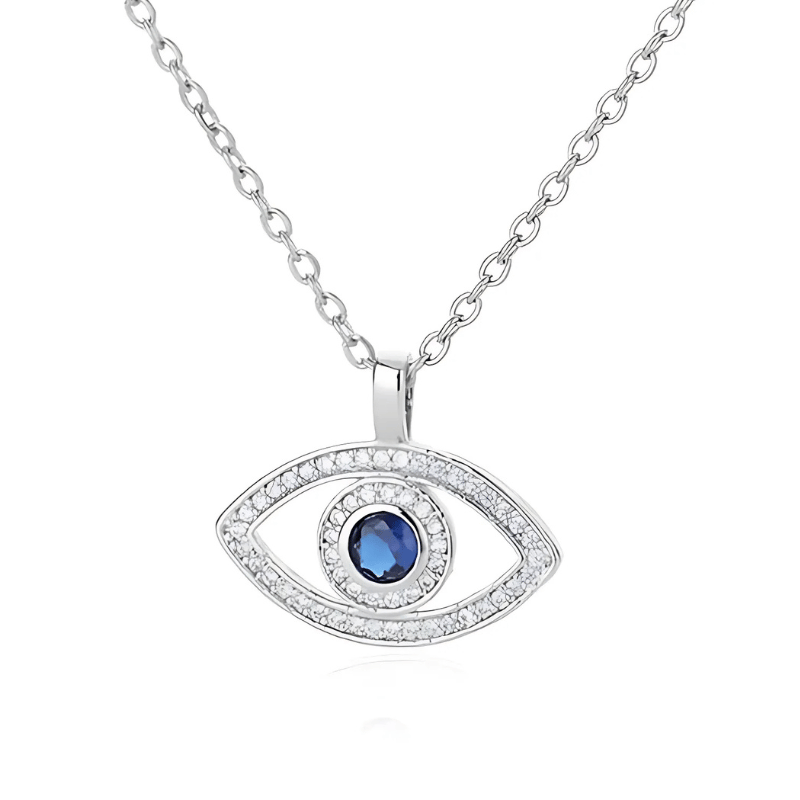 Collier mauvais oeil élégant argent | Sorcière Moderne