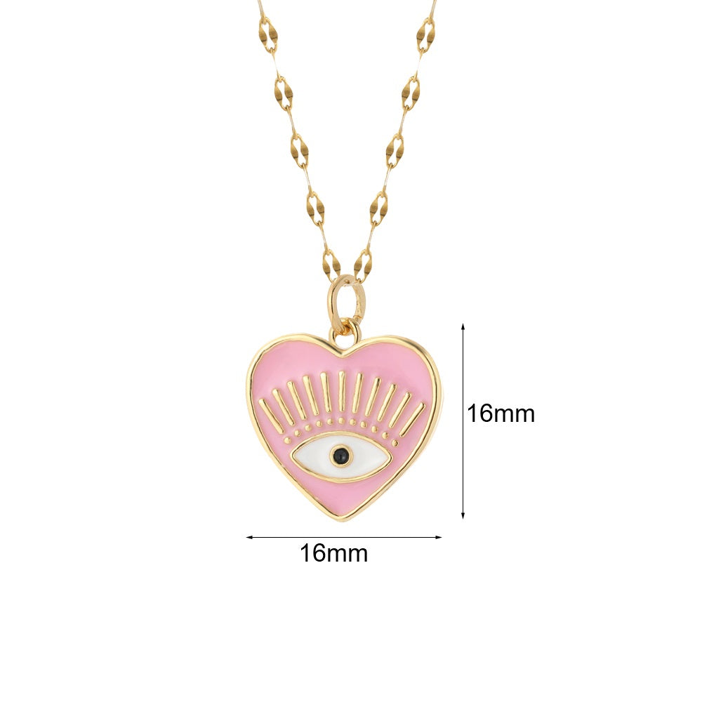 collier mauvais oeil rose dimensions | Sorcière Moderne