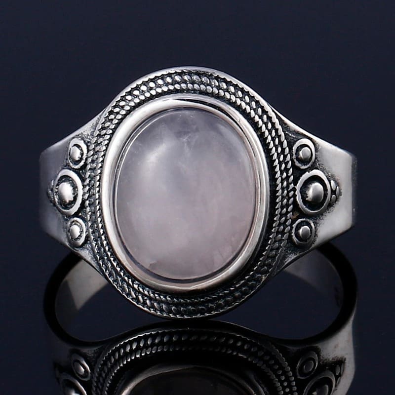 bijou bague ésotérique en quartz rose